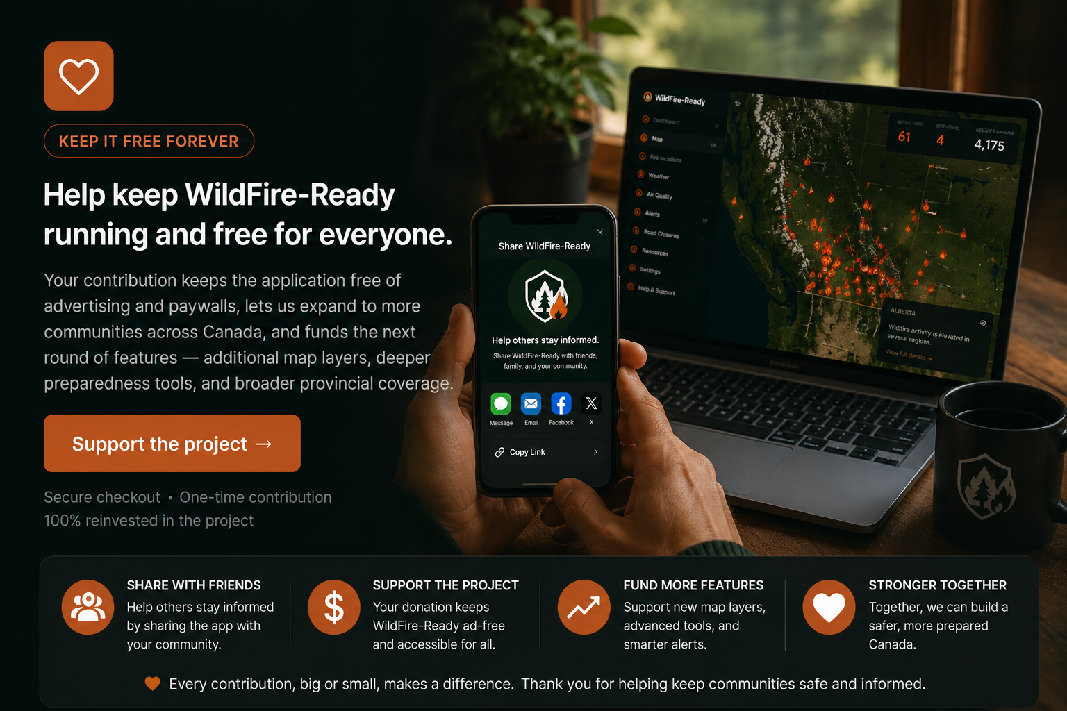 Aidez à garder WildFire-Ready en ligne et gratuite pour tous